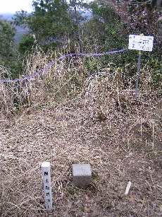 笹子塚（笹郷山）山頂、三等三角点坪井