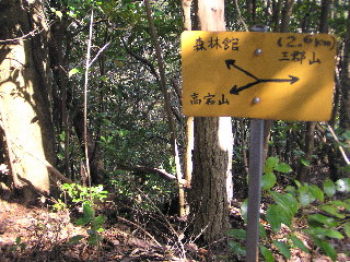 森林館分岐の指導標