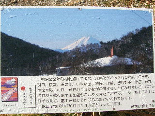 富士見村の村名の由来を記した案内板