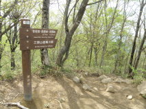 笹尾根、西原峠、浅間峠と記された案内標識