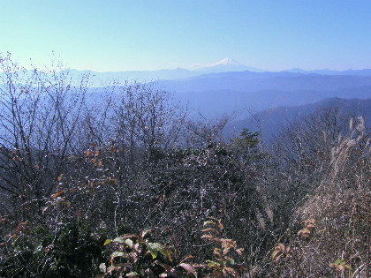 道志村の山々、御正体山、富士山、三ツ峠山