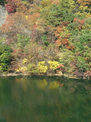 湖水へ映る紅葉
