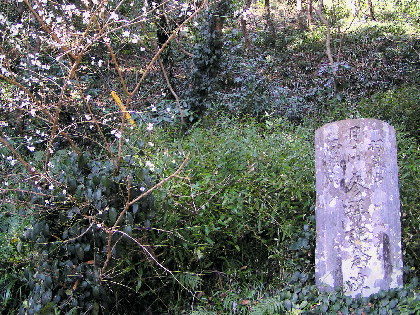 梅と出羽三山の石碑