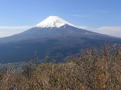 展望地から振り返って見た富士山