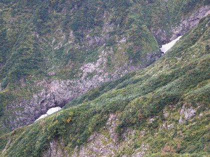 左（南）側に雪渓